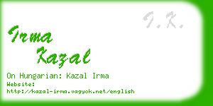 irma kazal business card